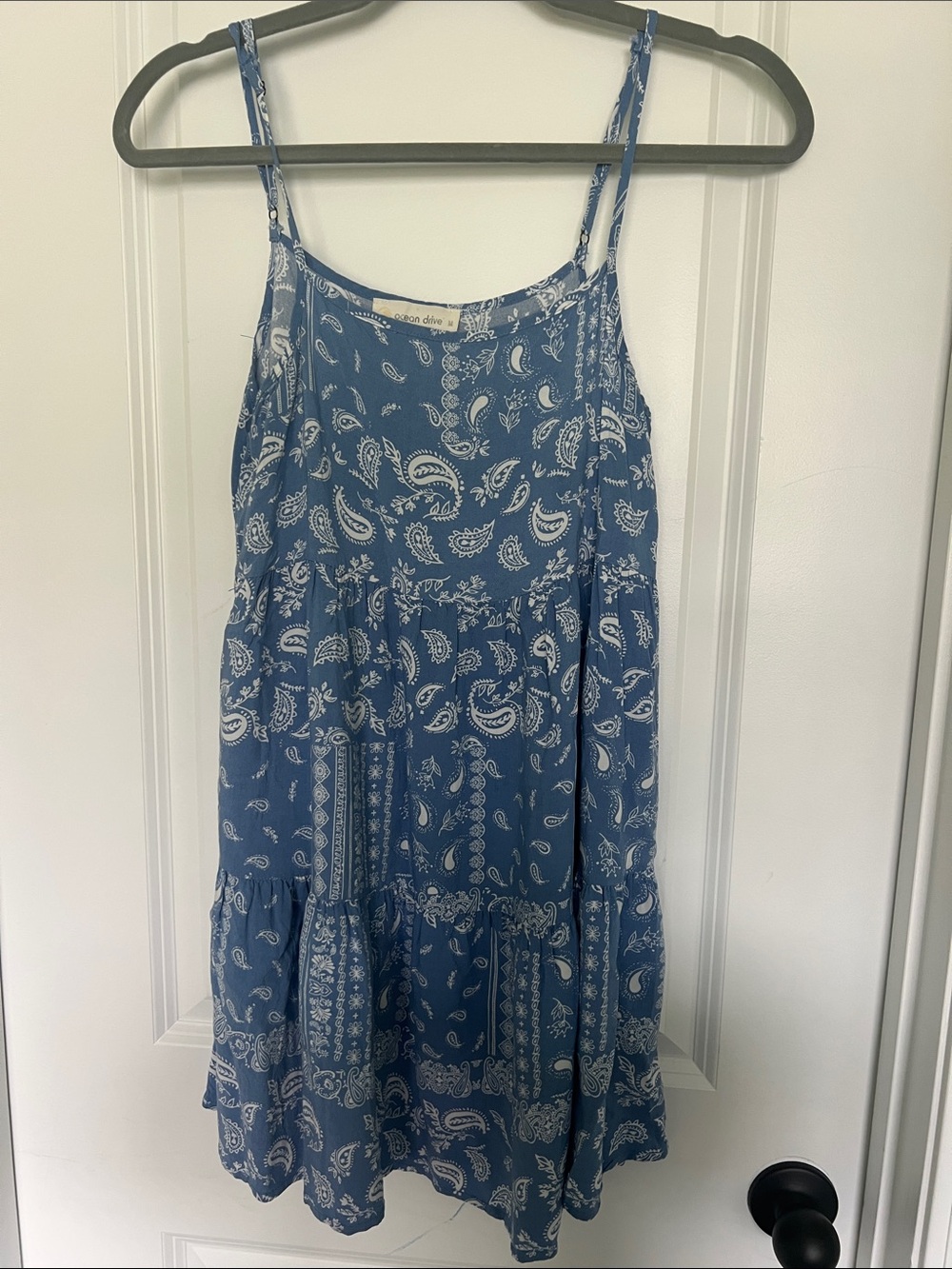 Ocean Drive Blue Paisley Spaghetti Strap Sundress